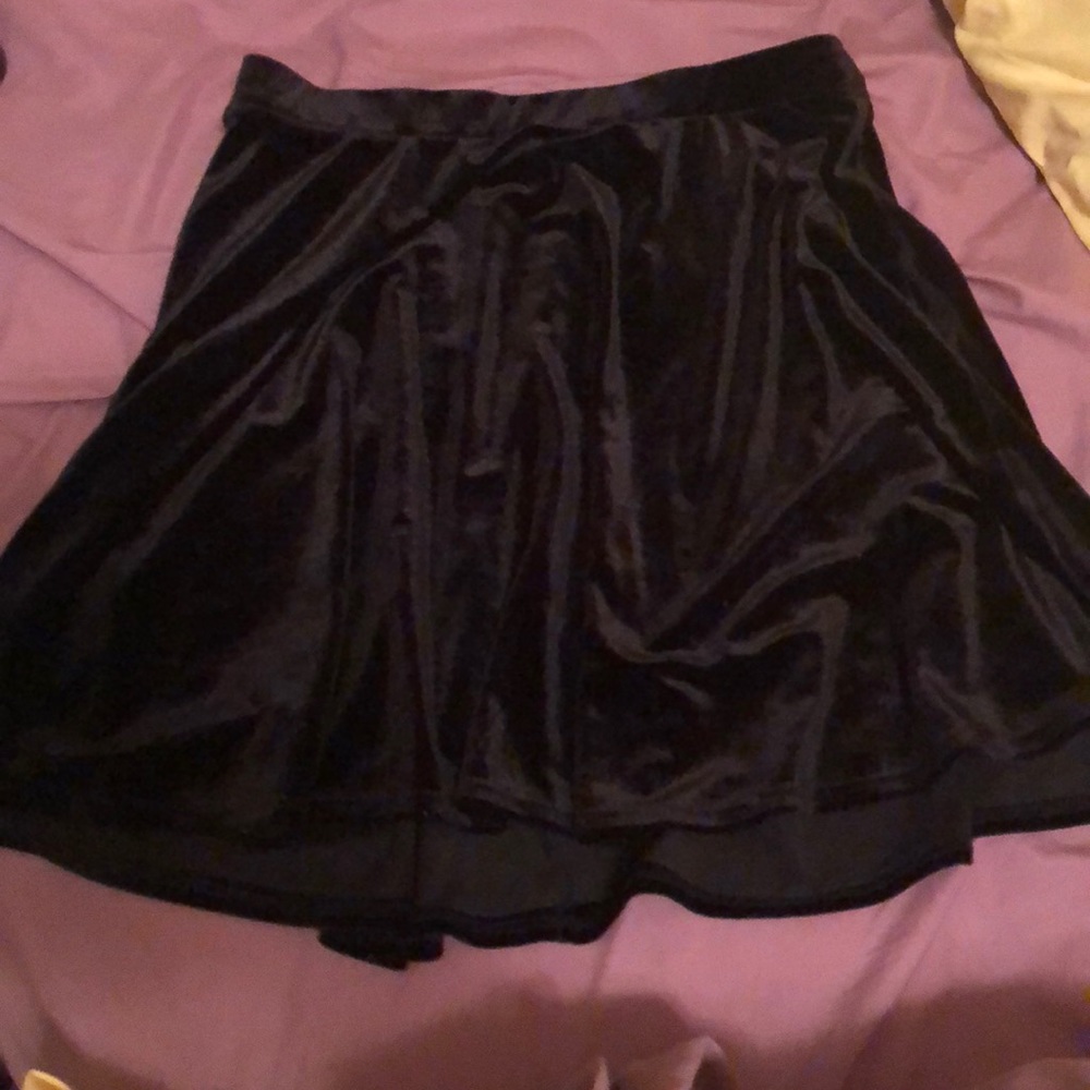 black velvet skater skirt